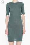Boris Bidjan Saberi WTS1 series long hand-dyed short-sleeved cotton T-shirt WTS1.LONG FTT00001-HZ Seaweed